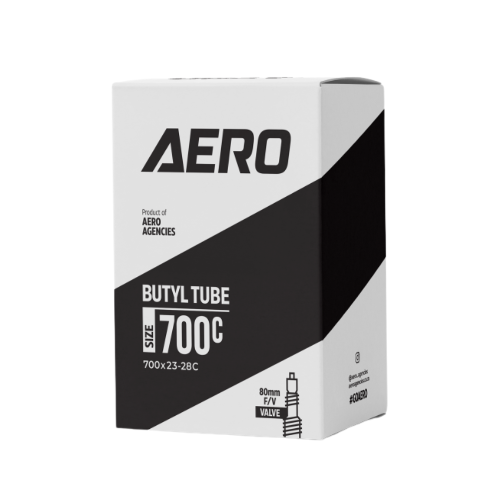 Aero Tube 700 x 23/28c Inner Tube – 80mm Presta Valve with Removable Core