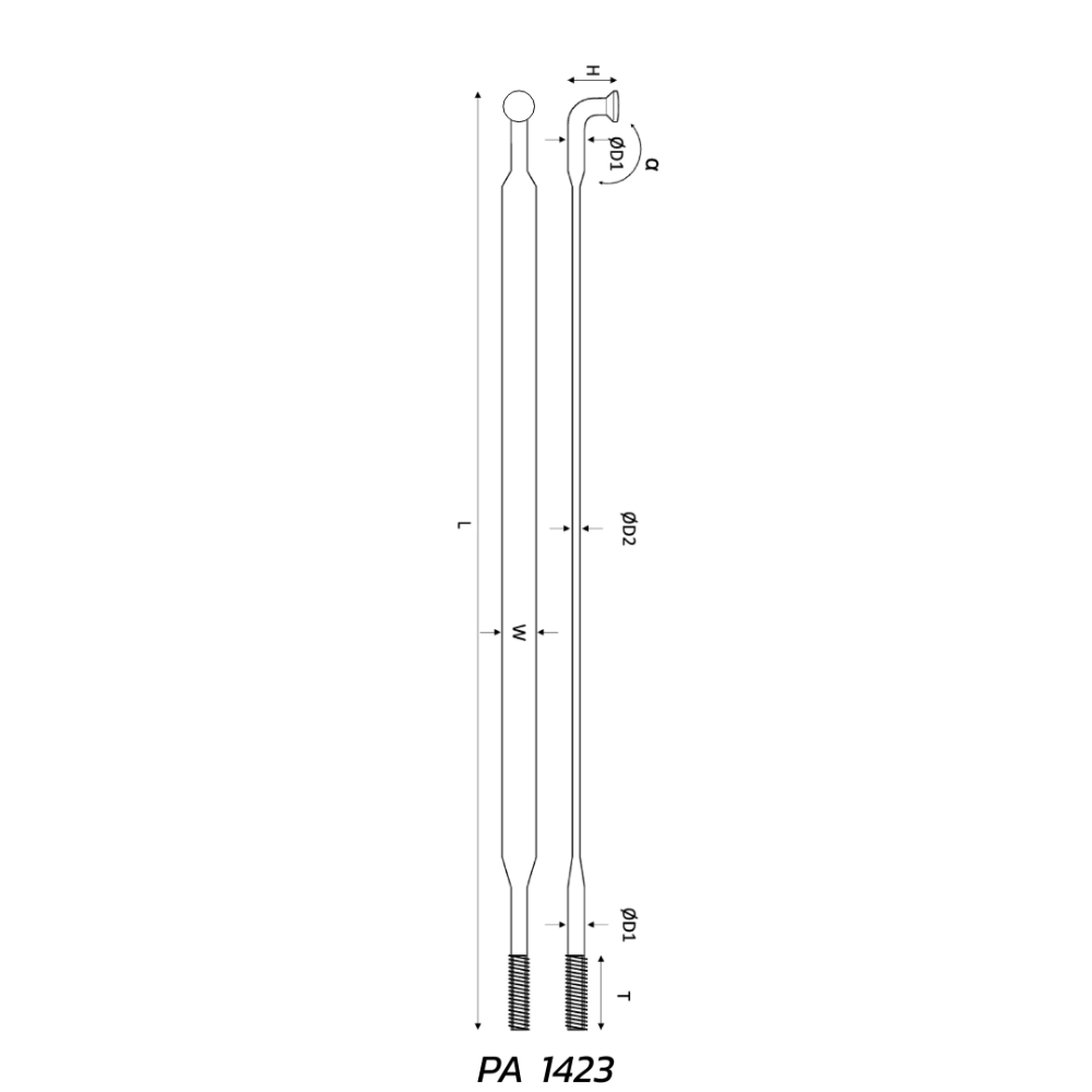Pillar Aero Standard Spoke – bladed stainless spoke – Hattons Umhlanga
