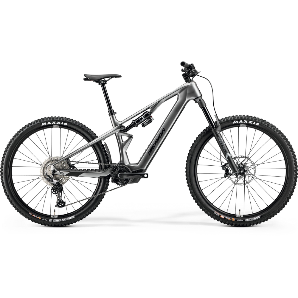 Merida eONE-SIXTY SL 6000 lightweight carbon electric mountain bike with Bosch Performance Line SX motor, 400Wh battery, and 160mm Marzocchi suspension.