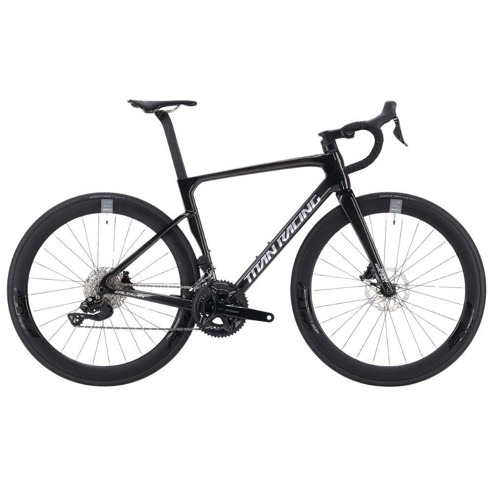 Titan Racing Valerian Carbon Elite road bike with carbon frame, Shimano 105 Di2 12-speed groupset and Prime SLR 50mm carbon wheels