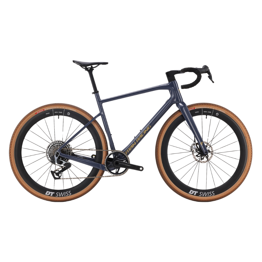 Titan Racing Switch Ultimate carbon gravel bike with SRAM RED XPLR AXS 13-speed drivetrain and DT Swiss GRC 1400 carbon wheels