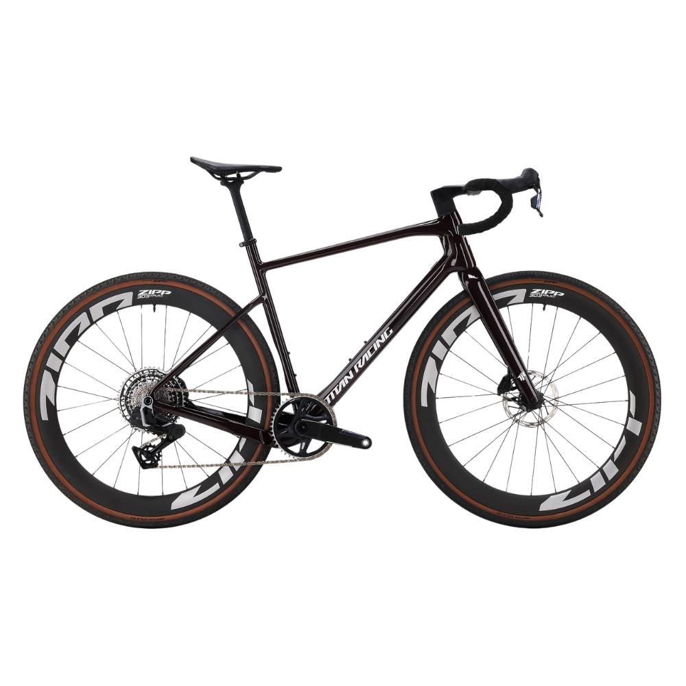 Titan Racing Switch Empire carbon gravel bike with SRAM Force XPLR AXS 13-speed drivetrain and Zipp 303 XPLR wheels