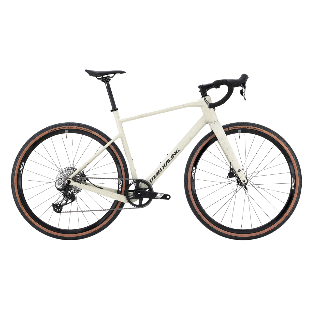 Titan Racing Switch Expert Gen2 carbon gravel bike with SRAM Apex XPLR 1x12 drivetrain and Vittoria Terreno 700x45C tyres
